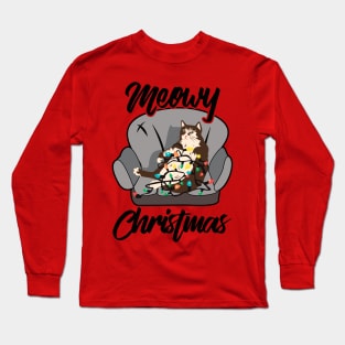 Cats Christmas. Meowy Christmas. Long Sleeve T-Shirt